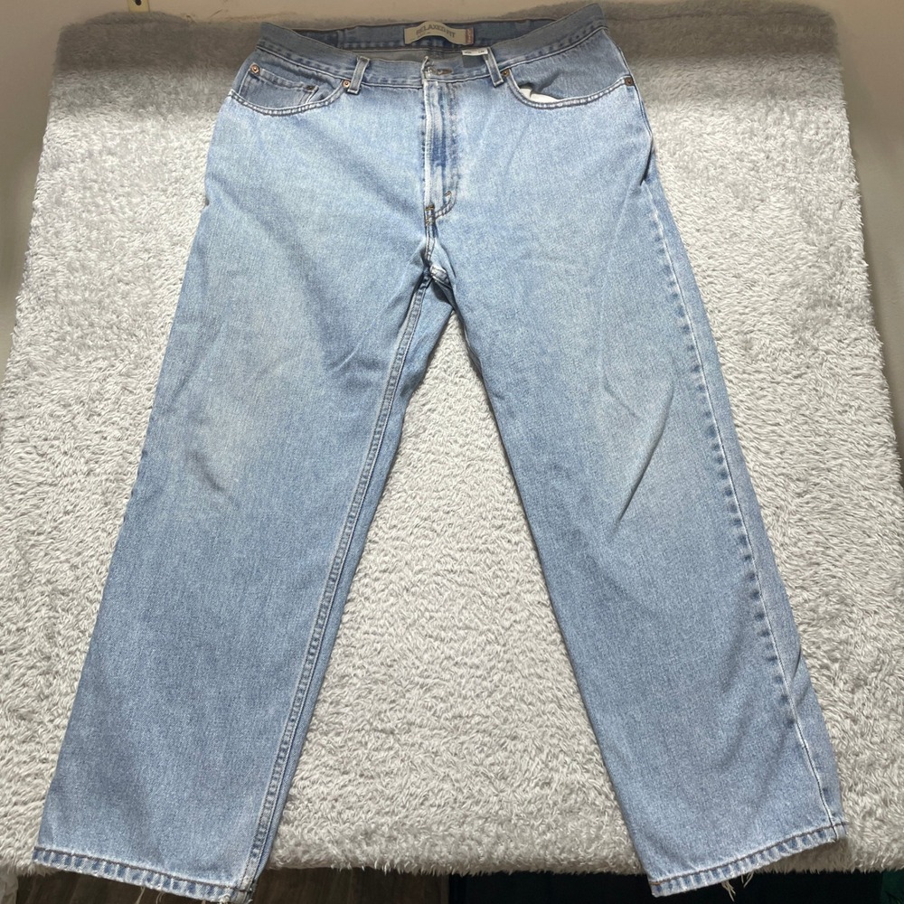 VTG Levis 550 Relaxed Fit Tapered Leg Light Wash Jeans Mens 38x30 (Actual 37x27)